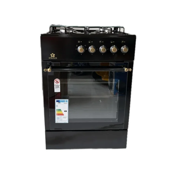 Cucina A Gas 4 Fuochi Con Forno 60x60cm Nero