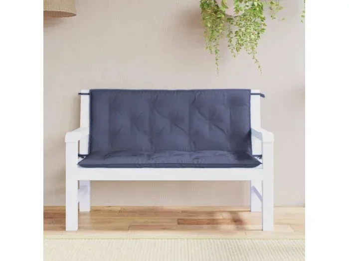 Cuscini per Panca 2 pz Blu Marino 120x50x7cm in Tessuto Oxford