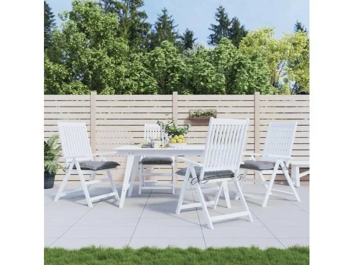 Cuscini per Sedia 4 pz Grigi 50x50x7 cm Tessuto Oxford