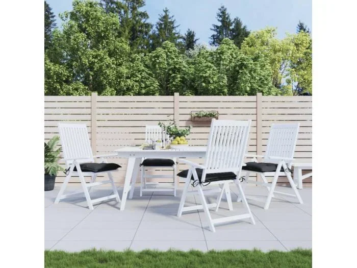 Cuscini per Sedia 4 pz Neri 40x40x7 cm in Tessuto Oxford