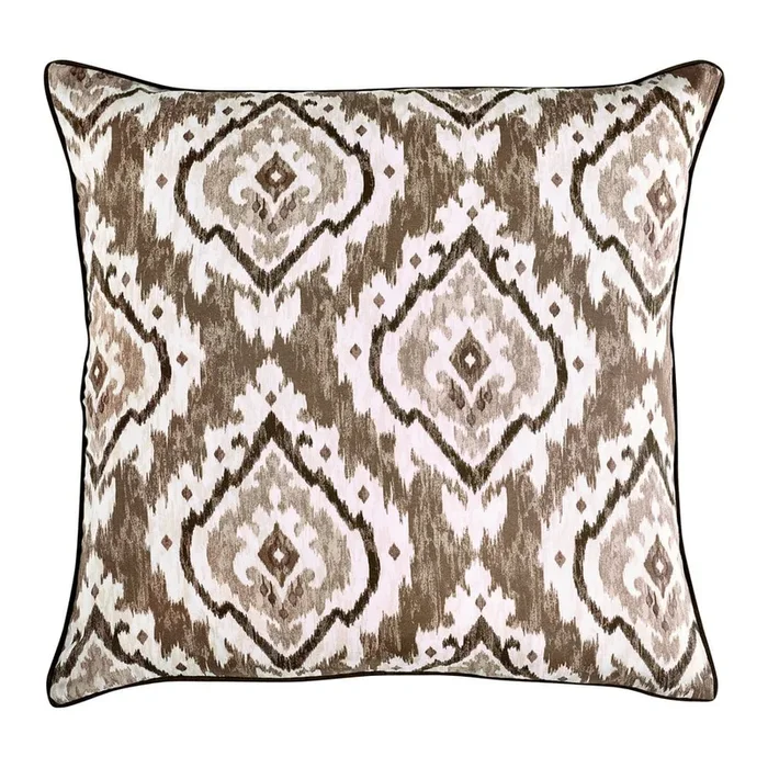 Cuscino decorativo Suri Geo Marrone, 55×55 cm