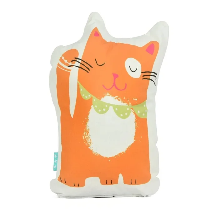 Cuscino per bambini Cat & Mouse In cotone, arancione, 30×40 cm