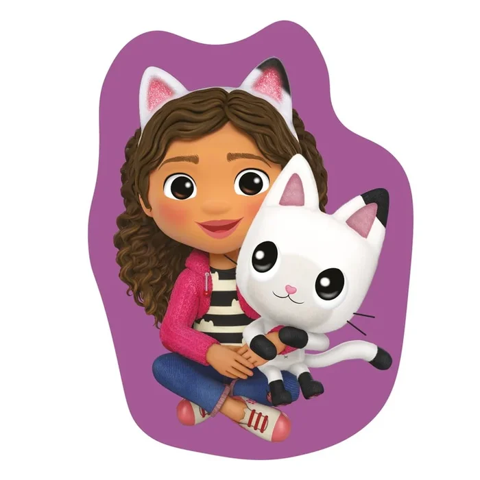 Cuscino per bambini Gabby´s Dollhouse “Pandy” In vello, 35×35 cm