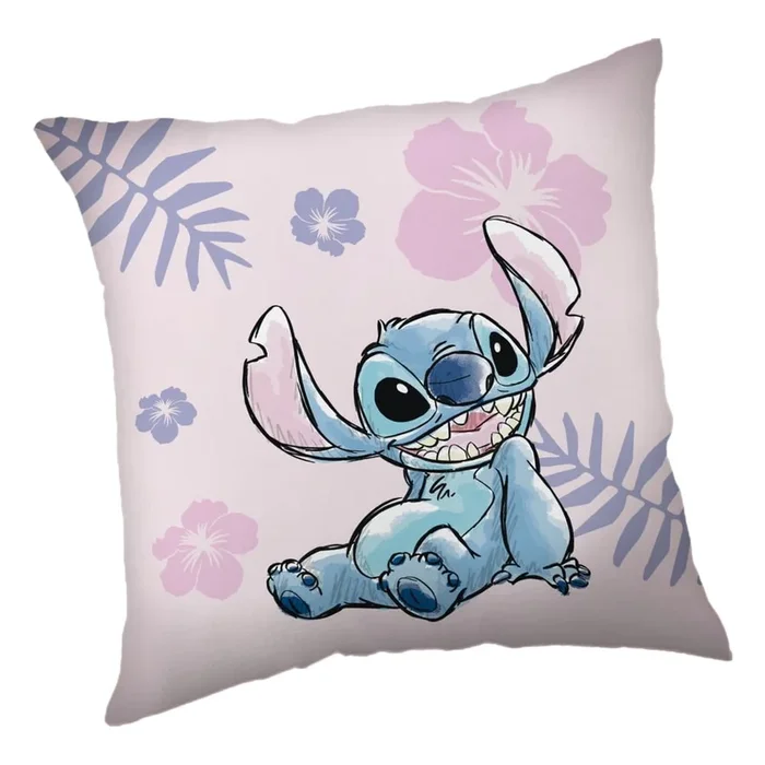 Cuscino per bambini Lilo a Stitch “Pink” In vello, rosa, 40×40 cm