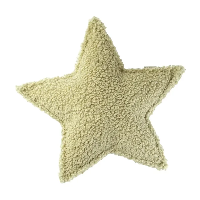 Cuscino per divano da bambini Star Con rivestimento in bouclé, verde, larghezza totale 37 cm, peso 250 g