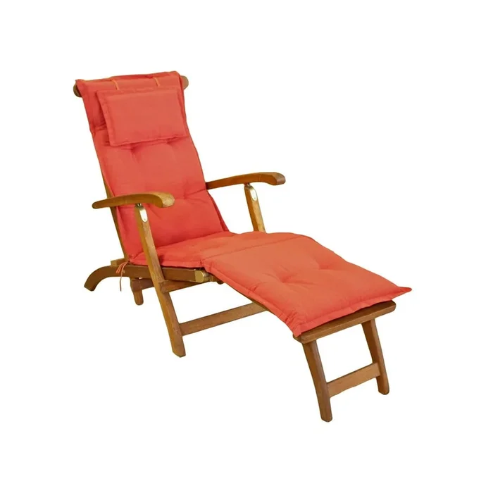 Cuscino per seduta da giardino Bristol Per sedia a sdraio, color mattone, 48×175 cm