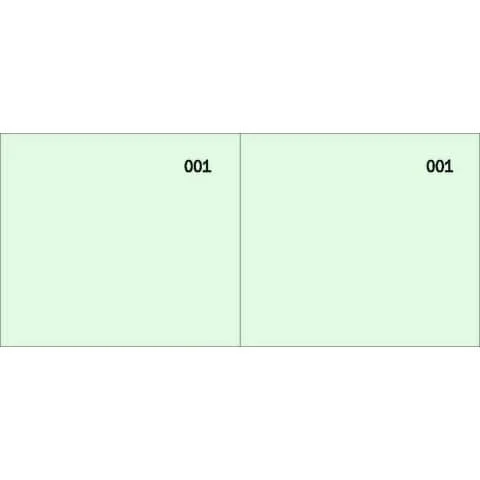 DATA-UFFICIO – Scontrino colorato a 2 sezioni blocco 100 copie prenumerate verde – du160000090 – Confezione da 10 PZ