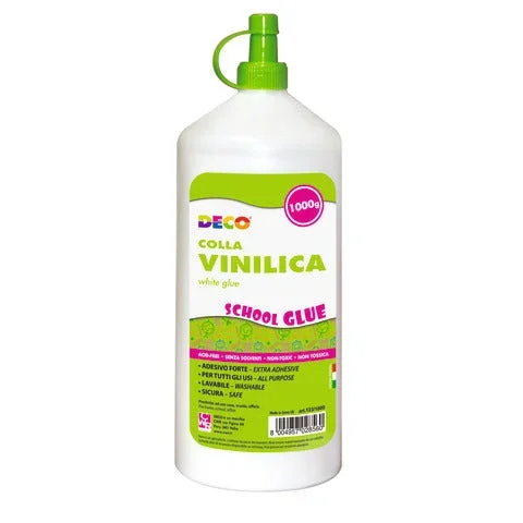 DECO – Colla vinilica bianca 1 kg – 123/1000 – Confezione risparmio da 2 PZ