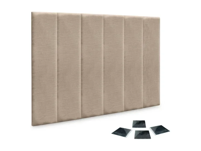 DHOME Set di 6 Pannelloi Rivestitoi in Lino Autoadesivo per Parete Fonoassorbentei Protettivoi dagli Impatti Testiera (Terra, 60x20cm, x6)
