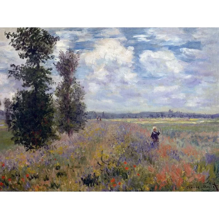 Dipinto Poppy Fields near Argenteuil – Claude Monet 60×45 cm, – replica, dipinto su tela