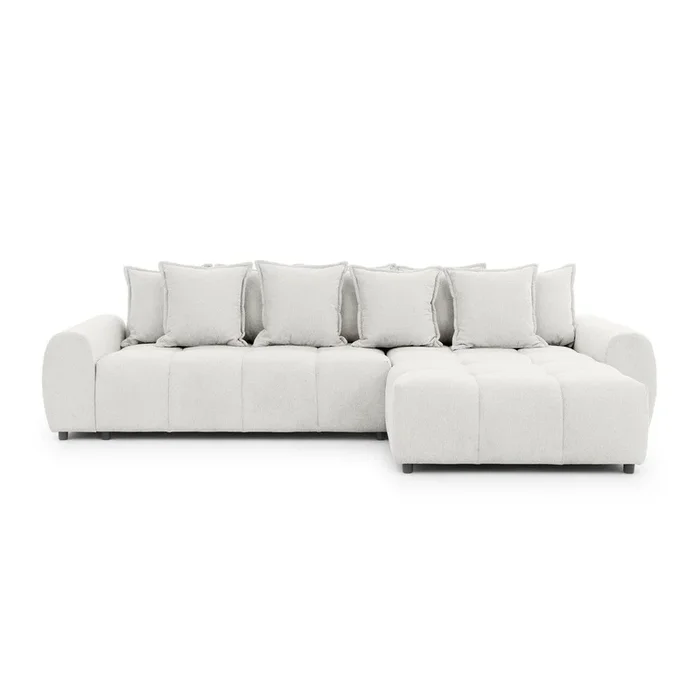 Divano angolare Albane Con penisola a destra/con chaise lounge, idrorepellente/antimacchia, bianco, a quattro posti, larghezza totale 306 cm