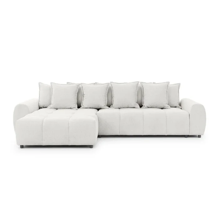 Divano angolare Albane Con penisola a sinistra/con chaise lounge, idrorepellente/antimacchia, bianco, a quattro posti, larghezza totale 306 cm