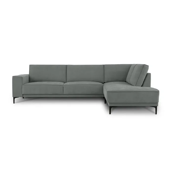 Divano angolare Copenhagen Con penisola a destra/a L, grigio scuro, a quattro posti, larghezza totale 289 cm