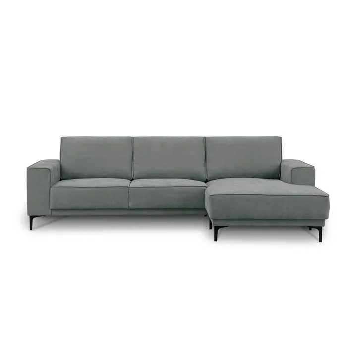 Divano angolare Copenhagen Con penisola a destra/con chaise lounge, grigio scuro, a quattro posti, larghezza totale 280 cm