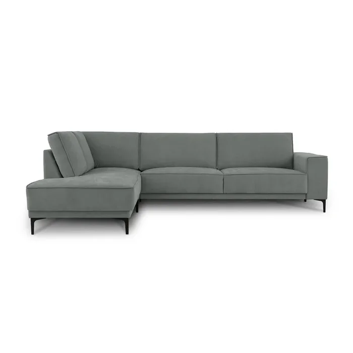 Divano angolare Copenhagen Con penisola a sinistra/a L, grigio scuro, a quattro posti, larghezza totale 289 cm