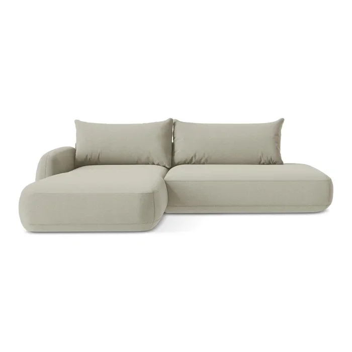 Divano angolare Hale Allungabile, con penisola a sinistra/con chaise lounge, idrorepellente, beige, a quattro posti, larghezza totale 300 cm