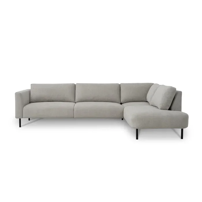 Divano angolare Hero Con rivestimento in ciniglia, con penisola a destra/a L, idrorepellente/antimacchia, beige, a cinque o più posti, larghezza totale 310 cm