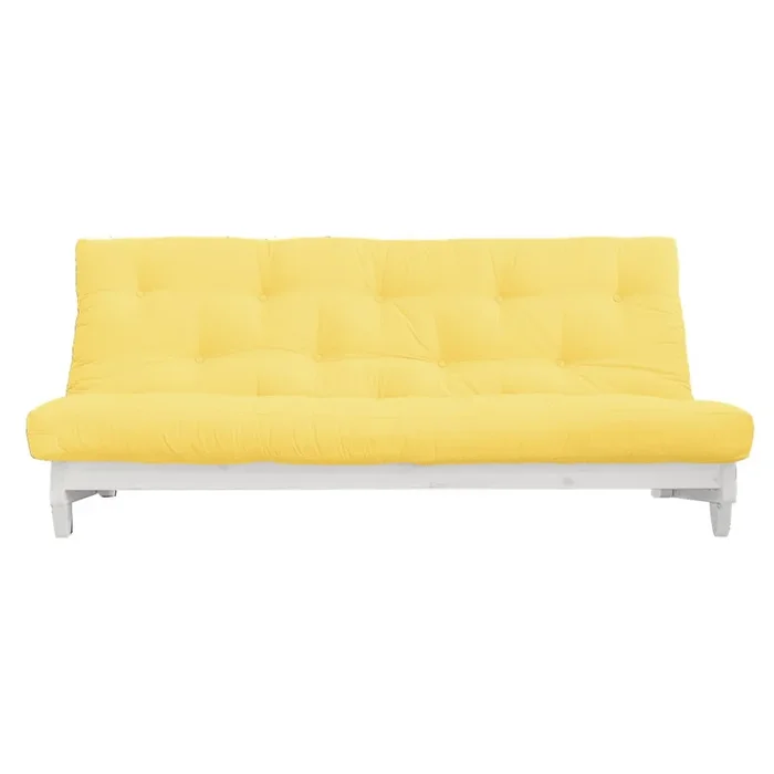 Divano Fresh Allungabile, futon, giallo, a tre posti, larghezza totale 200 cm