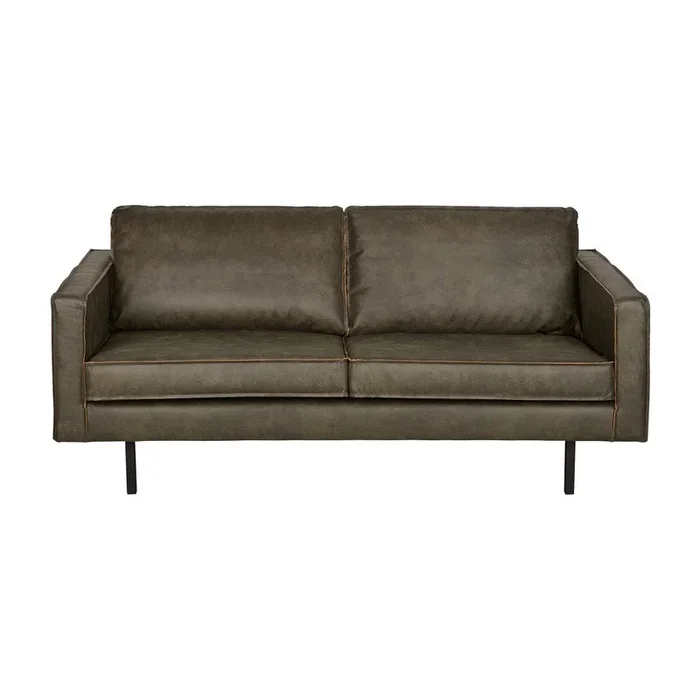 Divano Rodeo Con rivestimento in finta pelle, verde scuro, a tre posti, larghezza totale 190 cm