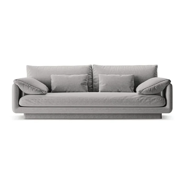 Divano Torino Grigio chiaro, a tre posti, larghezza totale 220 cm