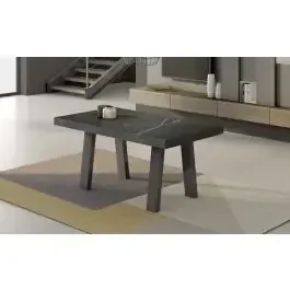 Dual tavolo in pannello nobilitato colore marmo nero L140/220 cm
