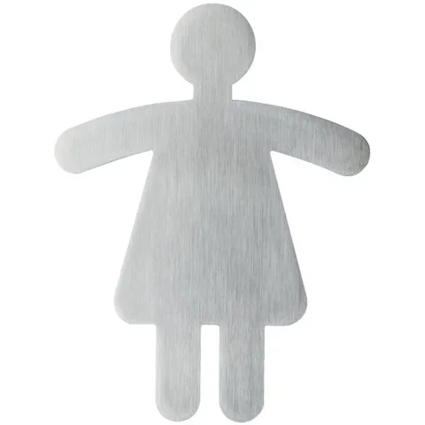DURABLE – Pittogramma adesivo 90 x 120 mm acciaio inossidabile spazzolato argento metallizzato wc donne – 495023 – 4950-23