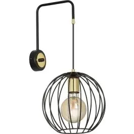Emibig Albio lampada da parete 1×15 W nero-oro 144/K1