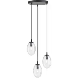 Emibig Astral lampada sospesa 3×10 W nero-trasparente 1265/3PREM