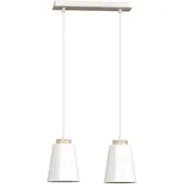 Emibig Bolero lampada sospesa 2×15 W bianco-legno 443/2