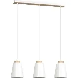 Emibig Bolero lampada sospesa 3×15 W bianco-legno 443/3