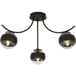 Emibig Boston Stripe lampada da soffitto 3×10 W nero-trasparente 1111/3
