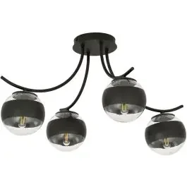 Emibig Boston Stripe lampada da soffitto 4×10 W nero-trasparente 1111/4