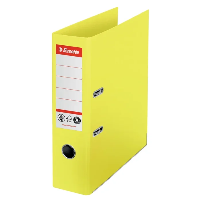ESSELTE – Registratore a leva dorso 75mm giallo co2 neutral – 627566