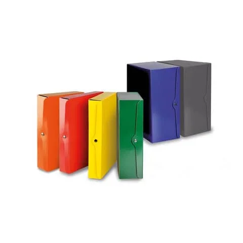 EURO-CART – Portaprogetti con bottone presspan monolucido 25×35 cm dorso 4 cm blu – CP04BL_DESK – Confezione risparmio da 2 PZ