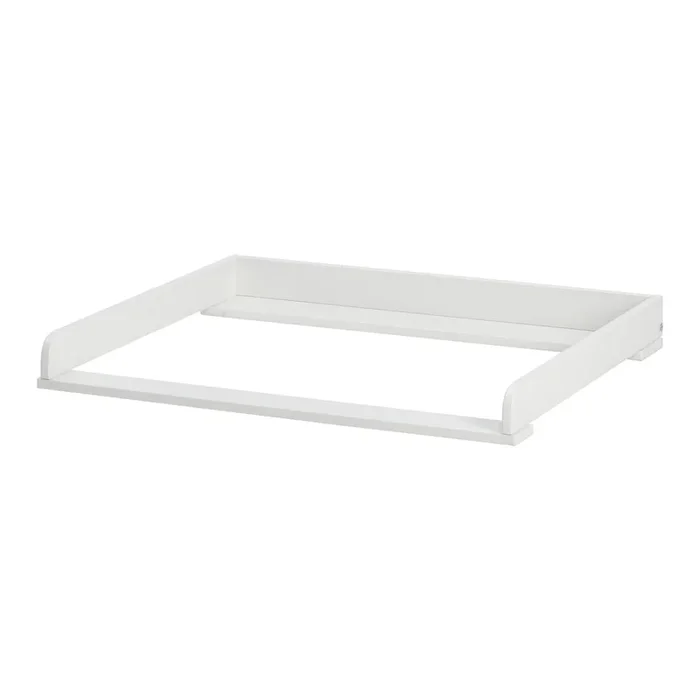 Fasciatoio Marsylia Bianco, larghezza totale 76 cm, altezza totale 9,5 cm, profondità totale 88,5 cm, profondità adatta della cassettiera 51 cm