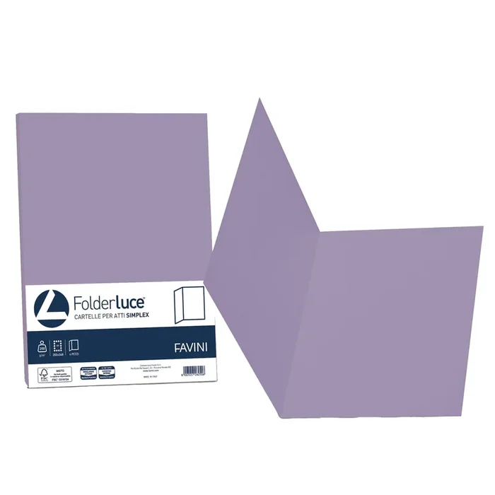 FAVINI – 50 cartelline semplici luce 200gr 25x34cm violetto – A50J664