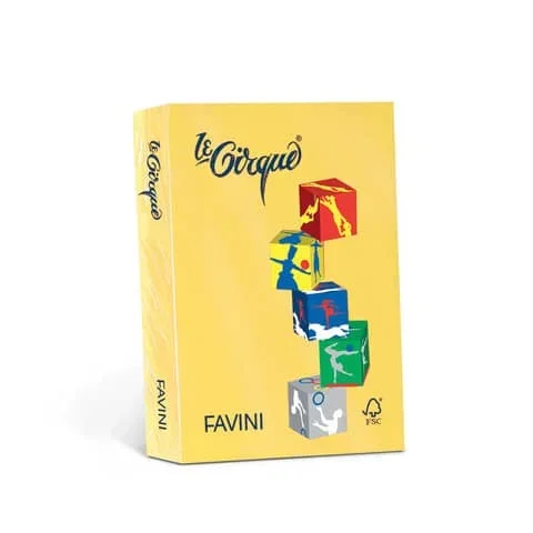FAVINI – Carta colorata le cirque a3 160 g/m² colori forti giallo sole 202 – risma da 250 fogli – A74B223