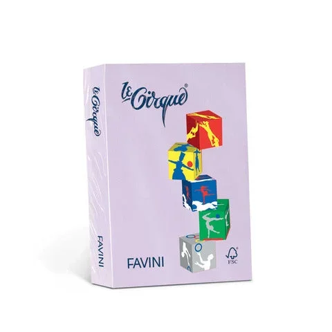 FAVINI – Carta colorata le cirque a3 80 g/m² colori tenui – risma da 500 fogli lilla – A719353