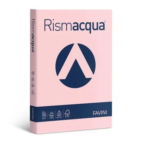 FAVINI – Carta colorata rismacqua colori tenui 140 g/m² a3 rosa 10 – risma da 200 fogli – A65S213