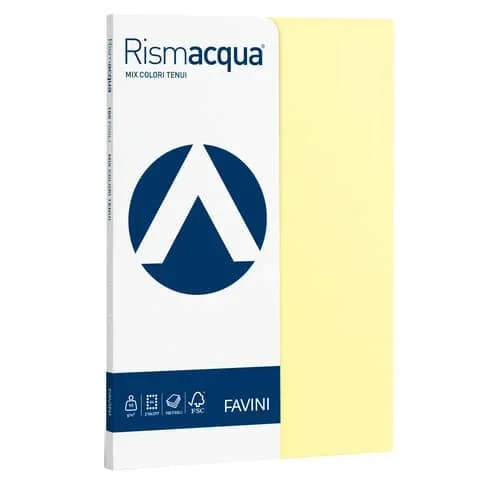 FAVINI – Carta rismacqua small a4 90gr 100fg mix 5 colori – A69X124