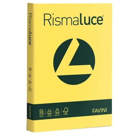 FAVINI – Carta rismaluce 140gr a4 200fg giallo sole 53 – A65B204