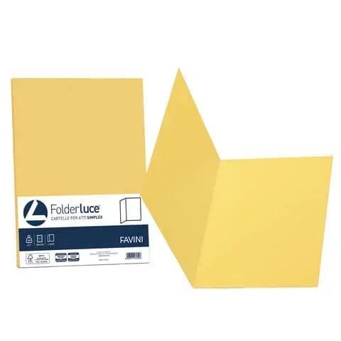 FAVINI – Cartellina semplice folder s cartoncino simplex luce&acqua 200 g/m² 25x34cm giallo 53 conf.50 – A50B664
