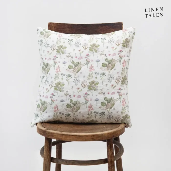 Federa decorativa White Botany In lino, a fiori, 50×50 cm