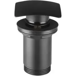 Ferro Quadro tappo per lavabo nero S284-BL-B