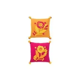Fiore cuscino con ricami
