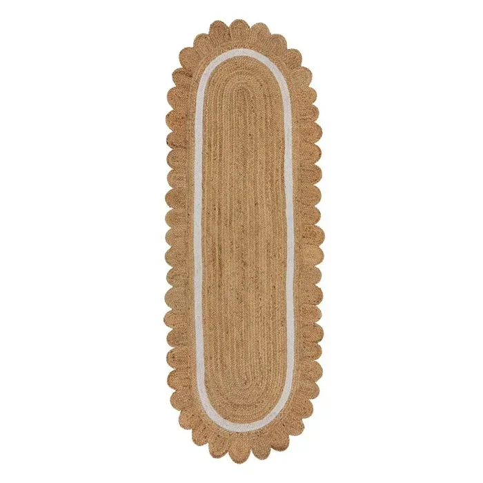 Flair RugsPassatoia Grace WhiteTessuta a mano, in iuta, bouclé, a pelo piatto, di colore naturale/avorio, 80×230 cm