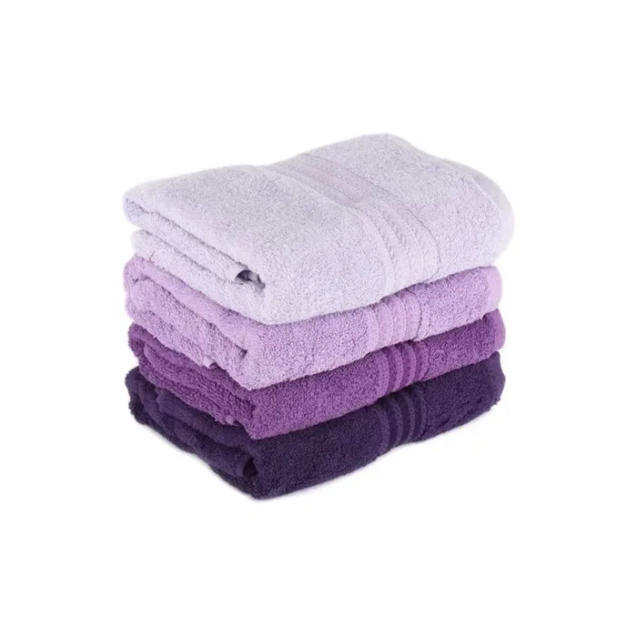 FoutasticSet di asciugamani Rainbow4 pz, tipo terry, in cotone, monocromatici, viola, 70×140 cm