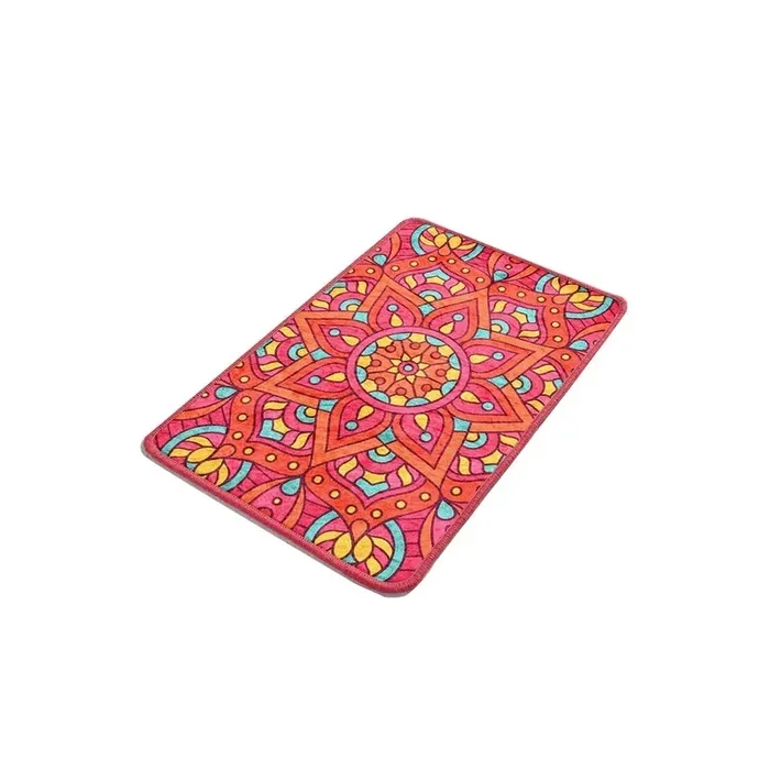 FoutasticTappetino per il bagno MandalLavabile, rosso, 40×60 cm