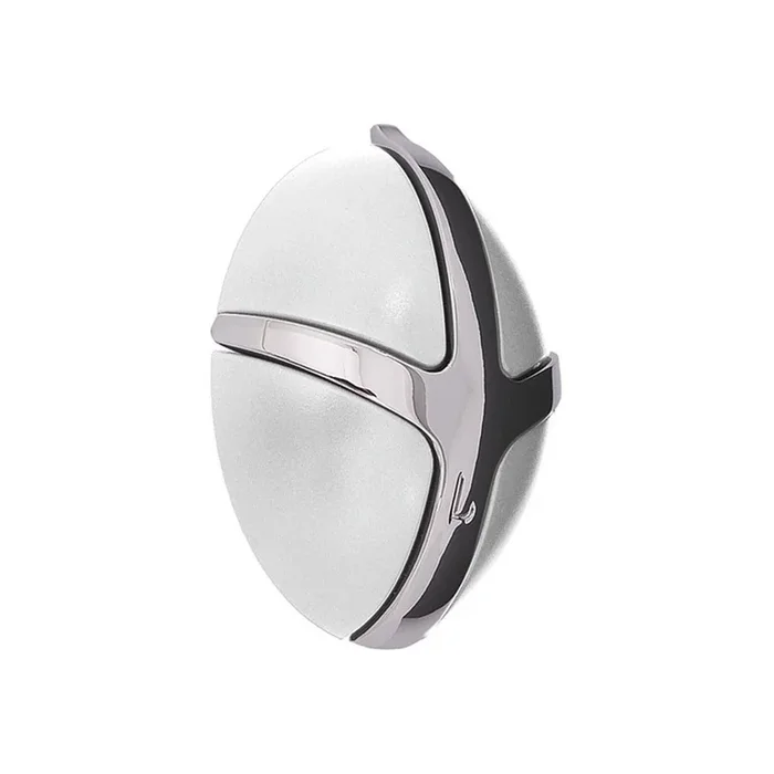 Gancio Tick Da parete, in plastica, bianco/color argento lucido