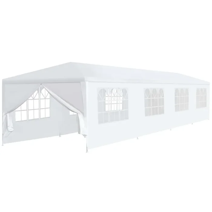 Gazebo da Giardino Bianco Resistente All’acqua e ai raggi UV 3×12 m
